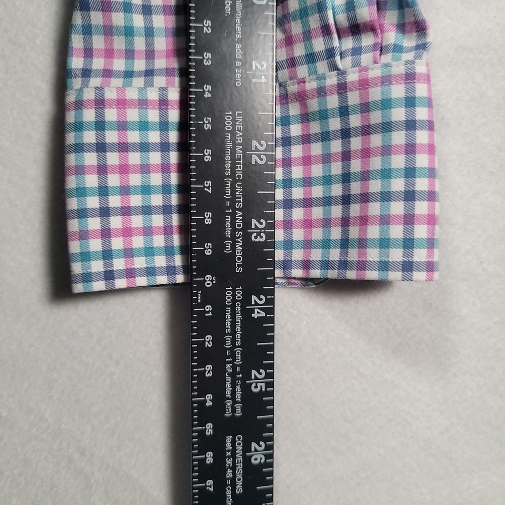 Johnnie-O Stan Prep-Formance Button Down Shirt Large Strawberry Plaid Stretch - Picture 6 of 11